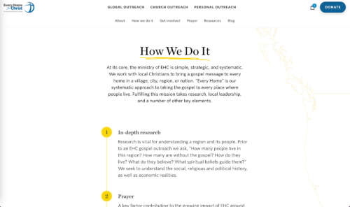 A screenshot of the How We Do It page on EHC's website.