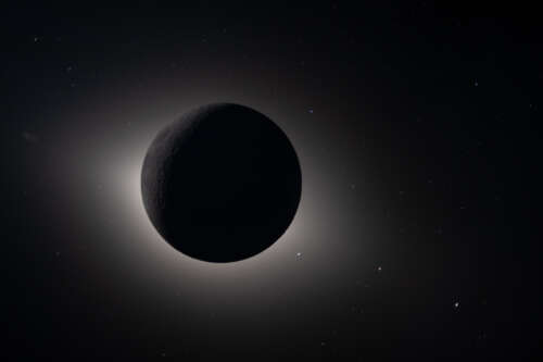The dark side of the moon, eclipsing the sun.